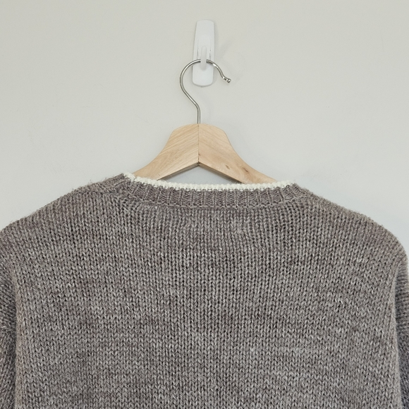 Vintage Wool Blend Snowflake Pullover Sweater Medium Cottagecore Grandmacore - Picture 3 of 8